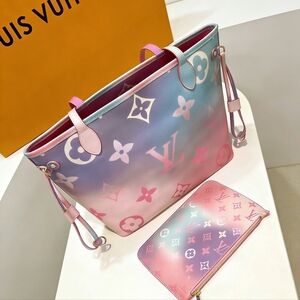 <AUTHENTIC>LV MM Sunrise Pastel Monogram Tote Bag